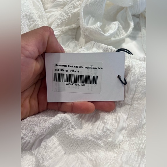 NWT Showpo Sanaa long sleeve open back mini dress in white size 6 - Picture 14 of 16